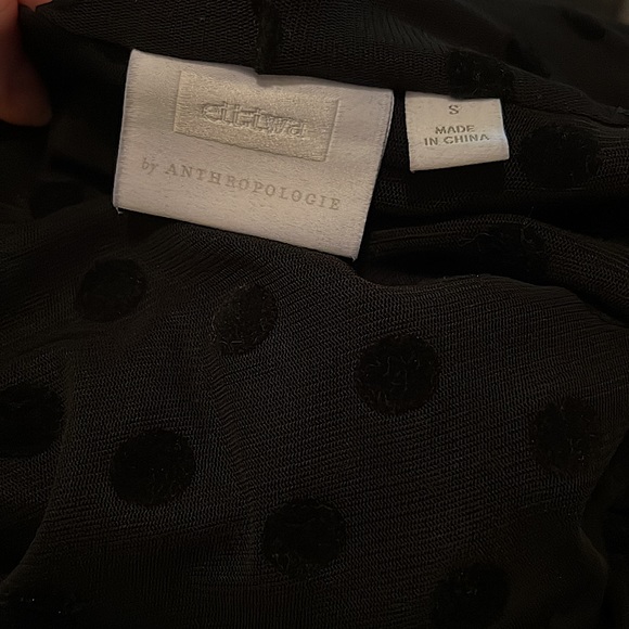 Anthropologie Ett:twa Black Lawrence Polka Dot Velvet Jacket Wrap Sz Small - Picture 4 of 4